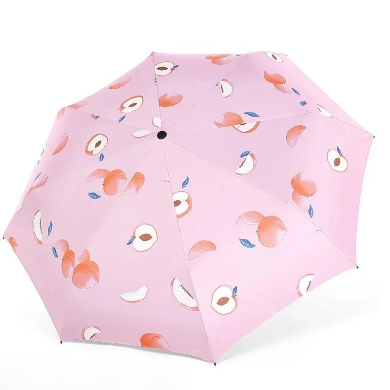 1pcs UV Sun Umbrella Compact Folding Travel Rain Umbrellas Auto Open and Close for Windproof Cute Fruit Watermelon Pattern New