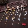 Classic Ancient Style Chinese Pearl Hair Sticks Plate Hair Fork Tassel Hairpin Hair Accessories