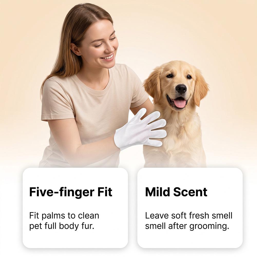 Disposable Pet Cleaning Gloves,Deep Cleaning Dry Cleaning Gloves,Hypoallergenics Grooming Gloves For Pet,Pet Cleaning Supplies