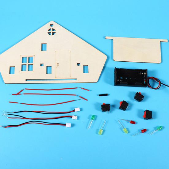 1 комплект DIY Деревянный дом со светодиодным выключателем Серия Параллельная цепь