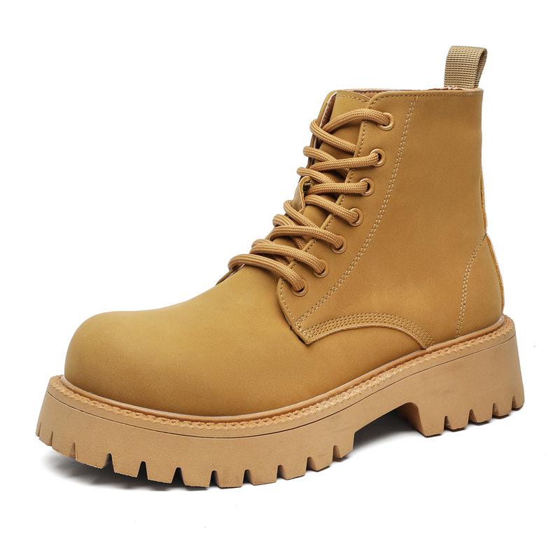Мужские повседневные дезерты на шнуровке, оригинальные кожаные туфли, ковбойские осенне-зимние ботинки, красивые ботильоны на платформе для мужчин