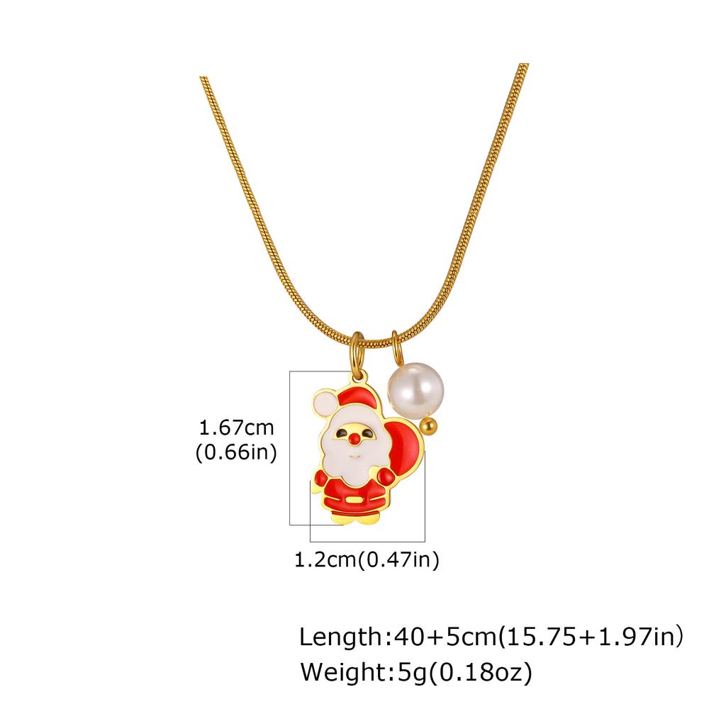 Women Christmas Necklace, Fashion Stainless Steel Chain Adjustable, Party Festival Jewelry Gifts