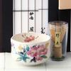 Matcha Bowl x x Manyo Flowers and Cherry Small Matcha Outdoor Tea Ceremony Tea Whisk Mino Made in Japan Ale-net Set, W9.3 D9.3 H6.5cm, Blossoms, Bowl,