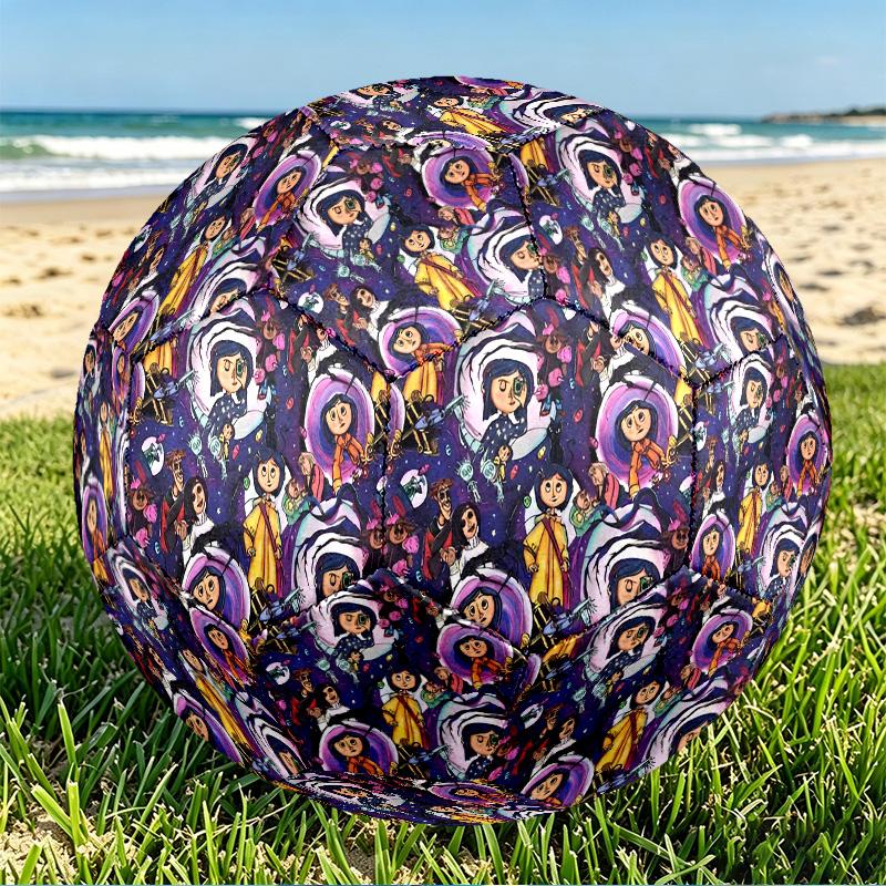 Coraline Print Size 5 Soccer Ball, PU Wear Resistant Football for Match Training and Daily Practice, Birthday Gift for Soccer Fans