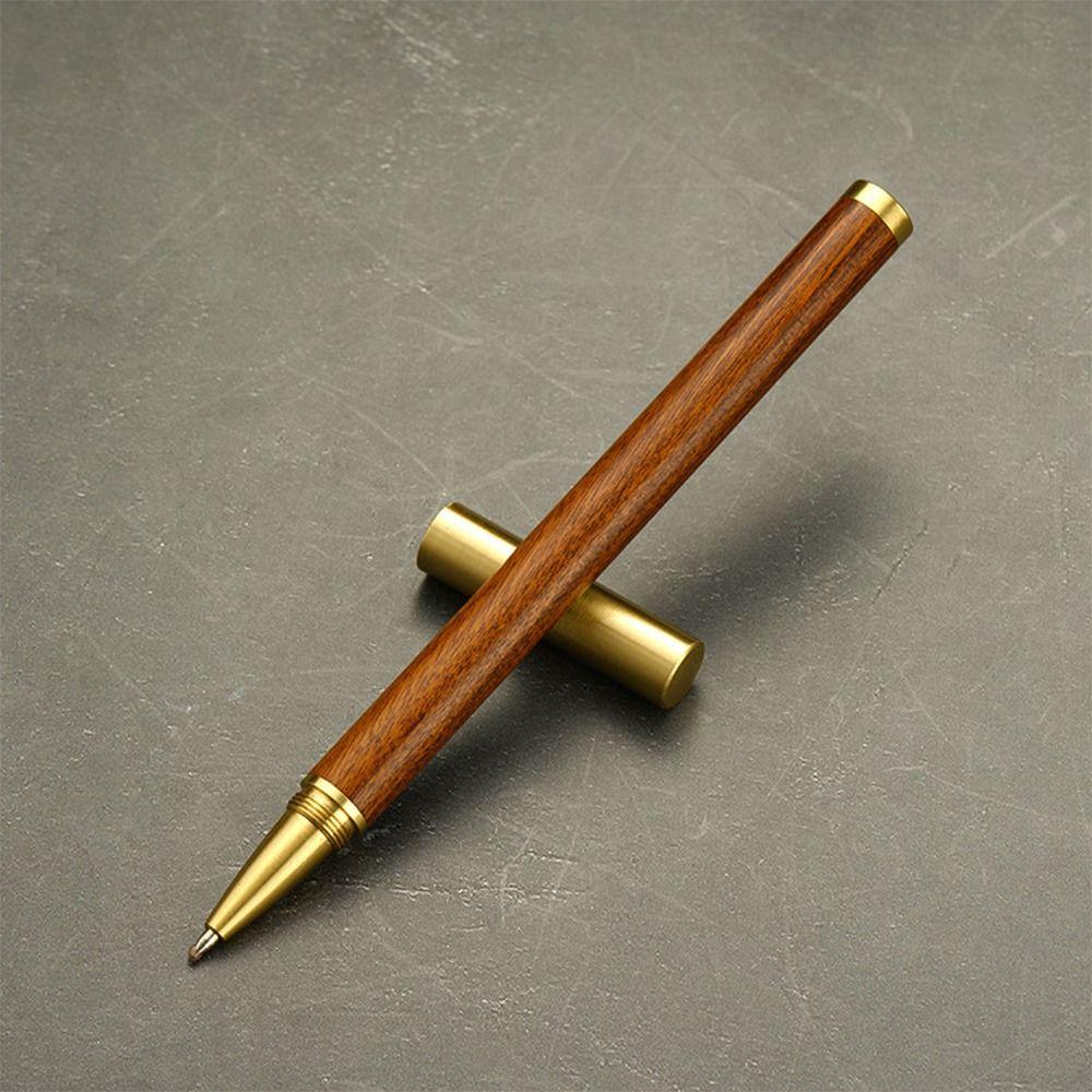 0.5mm Black Ink Ballpoint Pen Wood Body Neutral Pen Vintage Signature Pen Gift