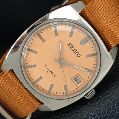 ВИНТАЖНЫЕ МУЖСКИЕ ЧАСЫ SEIKO JAPAN 6602B С РУЧНЫМ ПОДЗАВОДОМ, БЕЖЕВЫЙ ЦВЕТ ЦИФЕРБЛАТ a706439-1