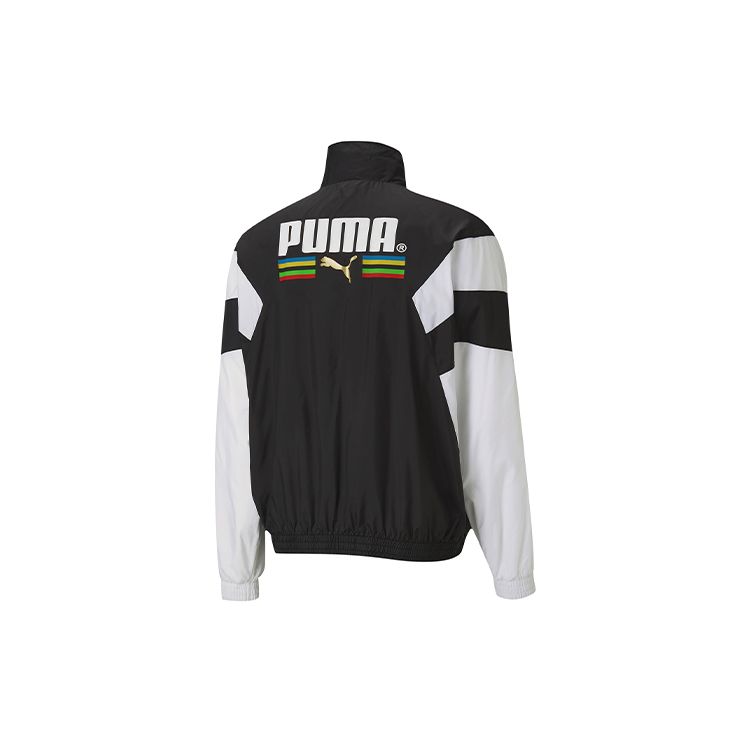 Puma Metallic Gold Embossed Regular Zip-Up Jacket Men Jackets Black 597610-01
