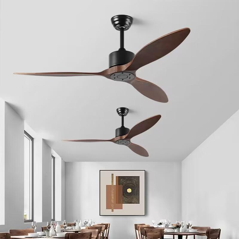 52-дюймовый потолочный вентилятор с декоративным дизайном, деревянными лопастями, энергосберегающим двигателем постоянного тока, подсветкой и пультом дистанционного управления