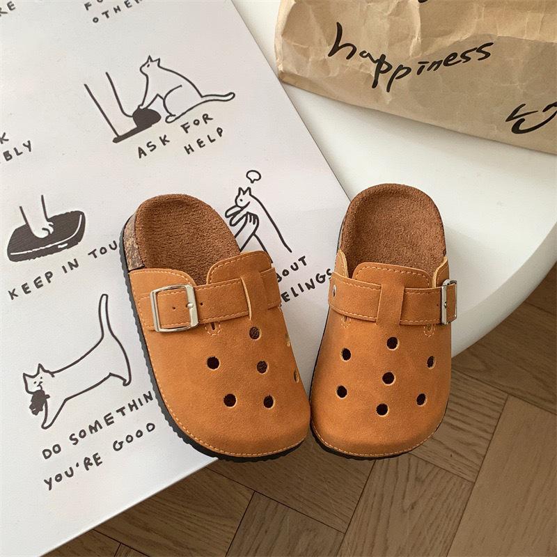 Детские ретро-сандалии Birkenstock - Весна/Лето, закрытый носок, нескользящие, повседневные, полуботинки для мальчиков и девочек