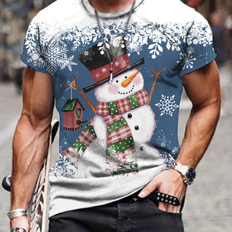 Christmas Reindeer T Shirts Santa Claus Snowman 3D Print Men Woman Streetwear T-Shirt Oversized Harajuku Kids Tops Tees Clothing