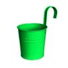 Hanging Metal Planter Flowerpot with Detachable Hook Drain Hole Railing Plant Pot for Balcony Garden