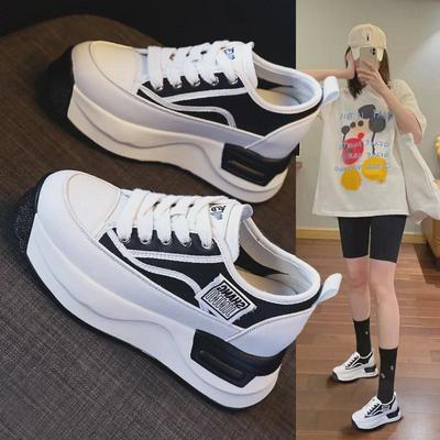 SJN882-1 Женские весенние модные дышащие повседневные белые туфли на толстой подошве 2024 года