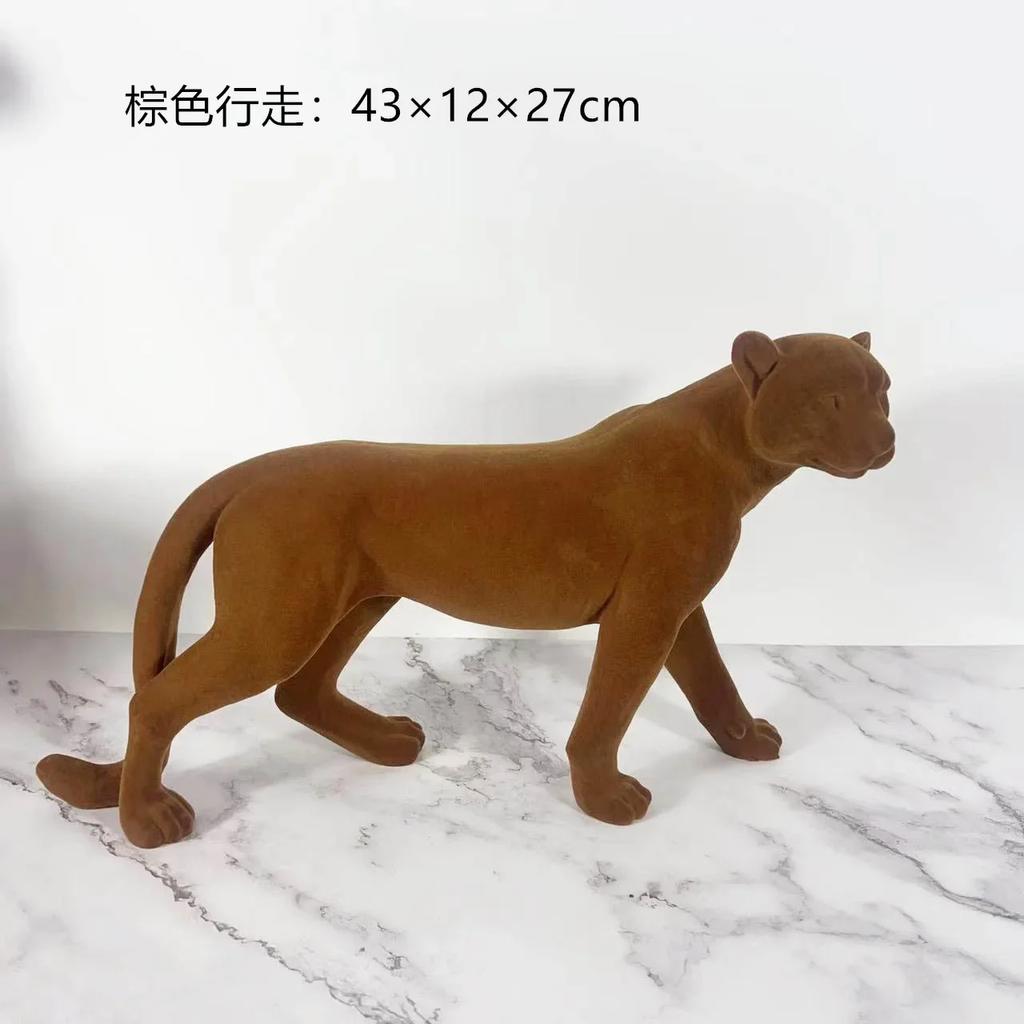 Леопардовая скульптура из смолы, имитирующая животных, декоративные фигурки гепарда, декоративные аксессуары