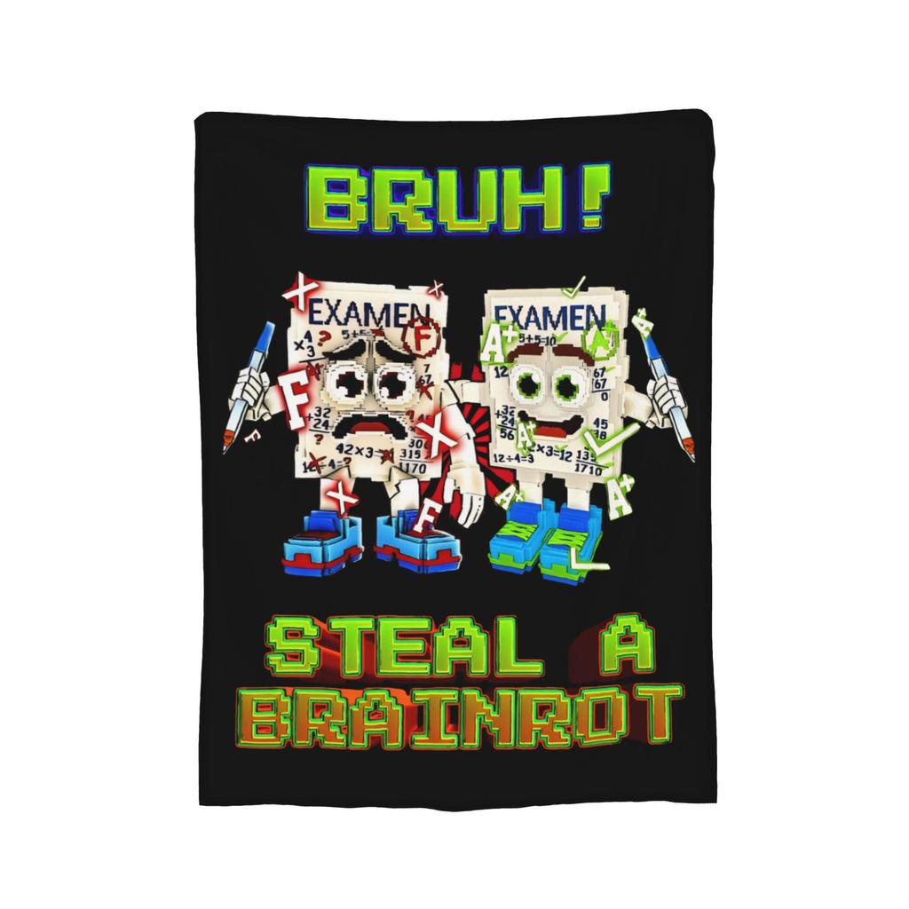 Стильные вязаные пледы Brainrot Game, пушистые пледы для дивана и кровати, ультрамягкое теплое покрывало,