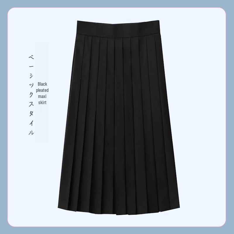 Японская плиссированная летняя школьная юбка JK - чистый черный индиго, в стиле колледжа