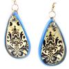 Les Trésors De Lily [L5226] - Designer Earrings 'Kilimanjaro' Blue Beige