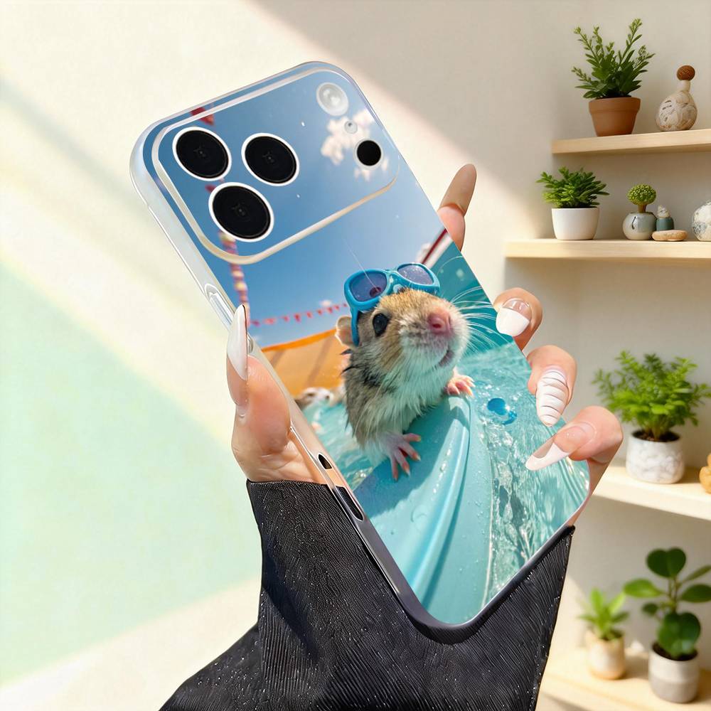 Animal Pet Hamster Cute Phone Case For iPhone 17,16,15,14,13,12,11,Pro,Max,Plus,Mini,SE4,E Magnetic For Magsafe Wireless
