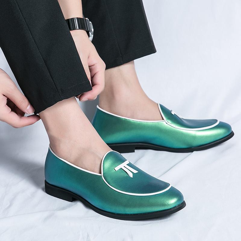 Stylish Purple Men's Loafers Large Size 46 Luxury Leather Casual Shoes Man Designer Shoes Lightweight Slip-on Flat Shoes For Man