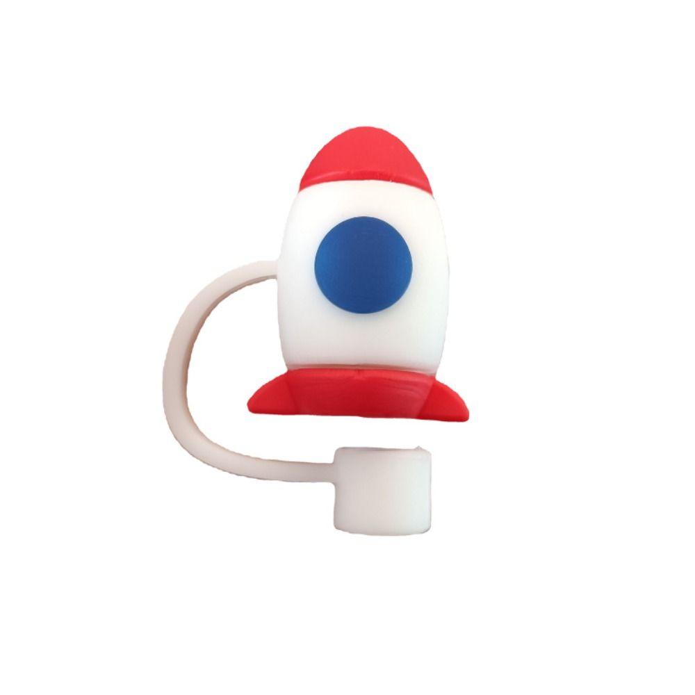 Cute Cartoon Silicone Drinkware Splash Proof Straw Topper Dust Cap Straw Cover Cup Accessories
