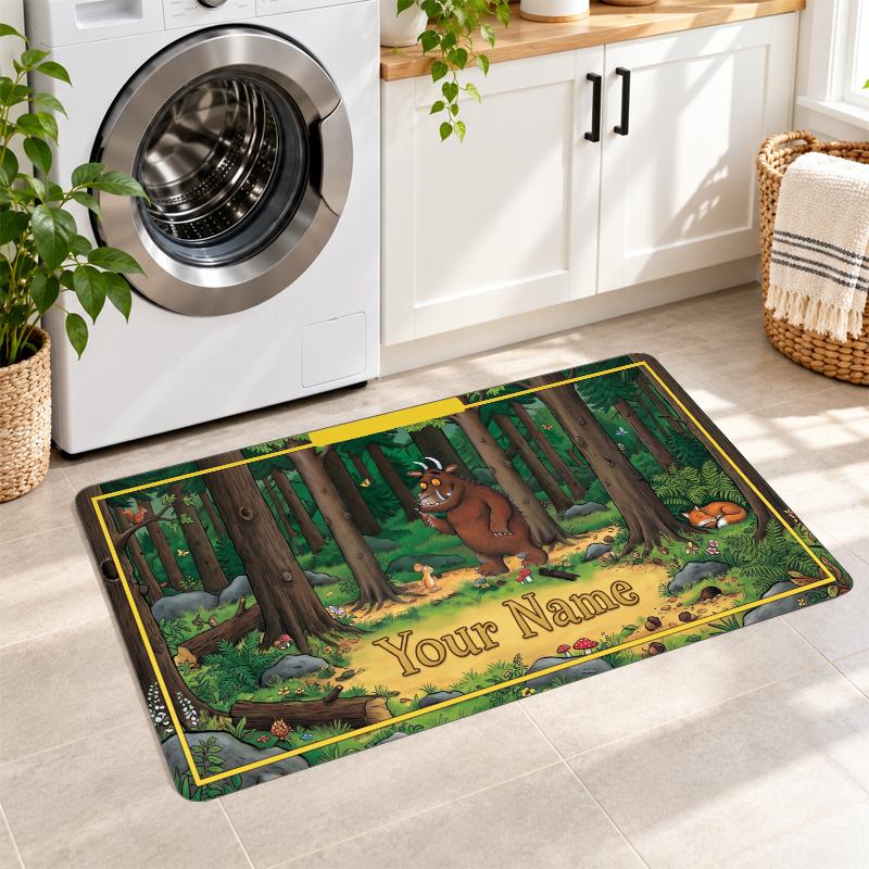 The Gruffalo Custom Text Flannel Floor Rug Soft Kitchen Mat Personalized Non Slip Carpet
