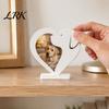 Аксессуары для декора дома, приносящие исцеление, 3D-печатная фоторамка-сердце с щенком, Декоративная настольная скульптура, Универсальная устойчивая настольная фоторамка