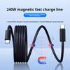 Магнитный кабель для передачи данных, оплетка, USB-кабель C, выдвижной кабель для быстрой зарядки iPhone, ноутбука, автомобильного зарядного устройства для путешествий