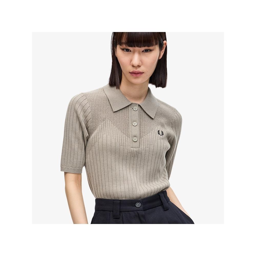 Fred Perry [headquarters Genuine] Fred Perry [женская] шерстяная трикотажная рубашка с пуантами U54 Afpf2417112 U54 qzgAfpf2417112 U54