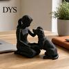 Художественная статуэтка человека и собаки, 3D-печать, девочка с фигуркой, минималистичная приседающая скульптура для дома, современная гуманоидная статуэтка, декор, исцеление