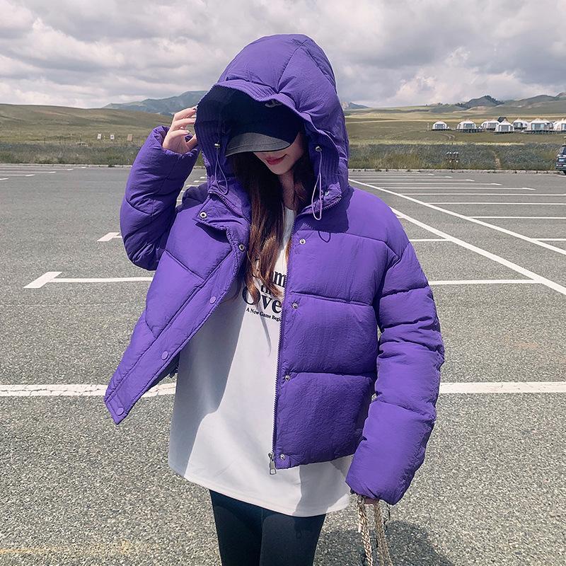 Осень-зима 2023, новый пуховик с капюшоном и бутоном цветка, студентка, короткое утолщенное модное пальто «хлеб»