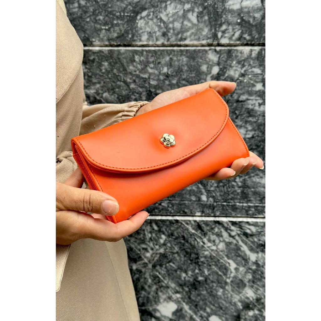 Orange Wallet Multi Compartment Wallet