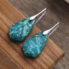 Bohemian Colored Emperor Stone Geometric Pendant Earrings Earrings European and American Popular Jewelry