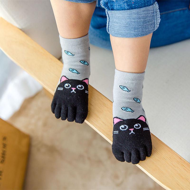 Five Fingers Sock Kids Baby Soft Hot New Boys Girls Toddler Cartoon Animal Toe Socks 1Pair Cotton Hosiery Cute Jewelry Accessory