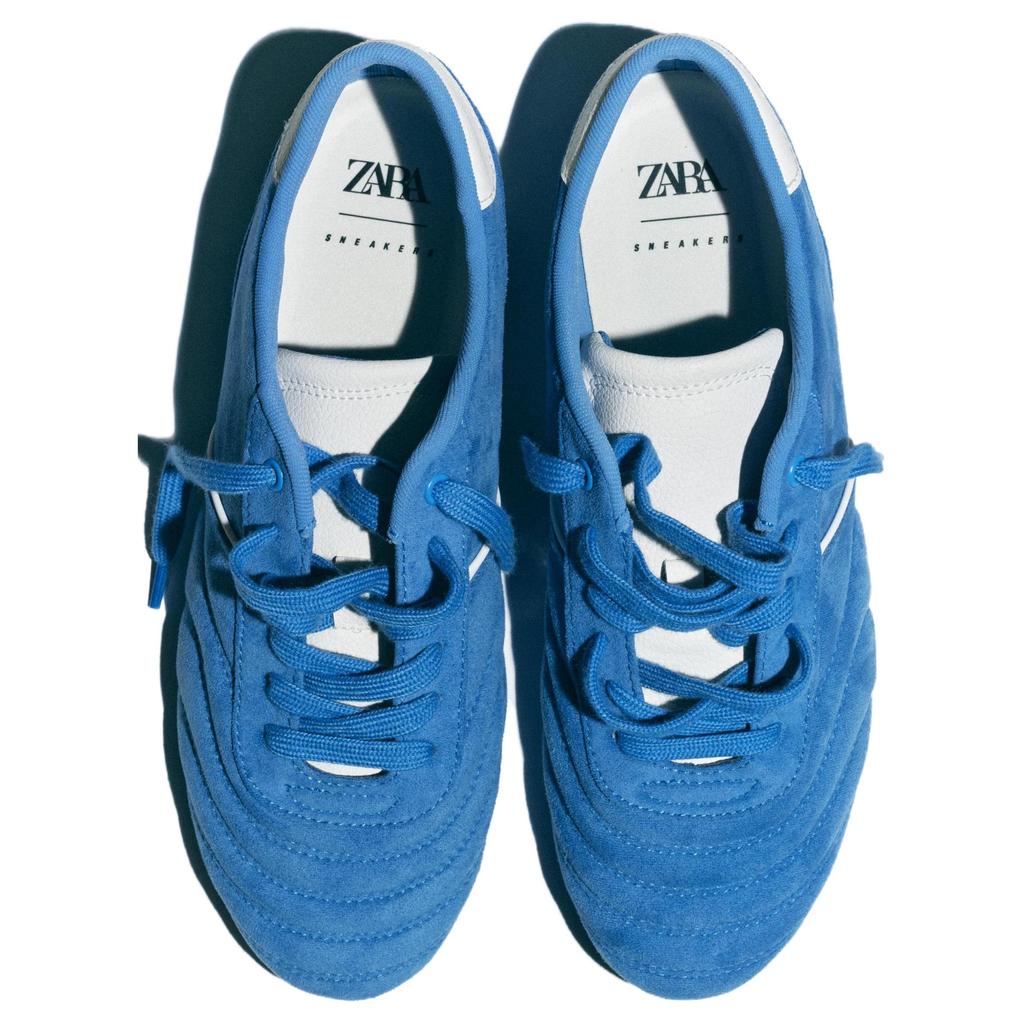 Zara Quilted Fashion Versatile Quilted Sports Running Low-Top Lifestyle Casual Shoes Women Sneaker Blue 15004510400