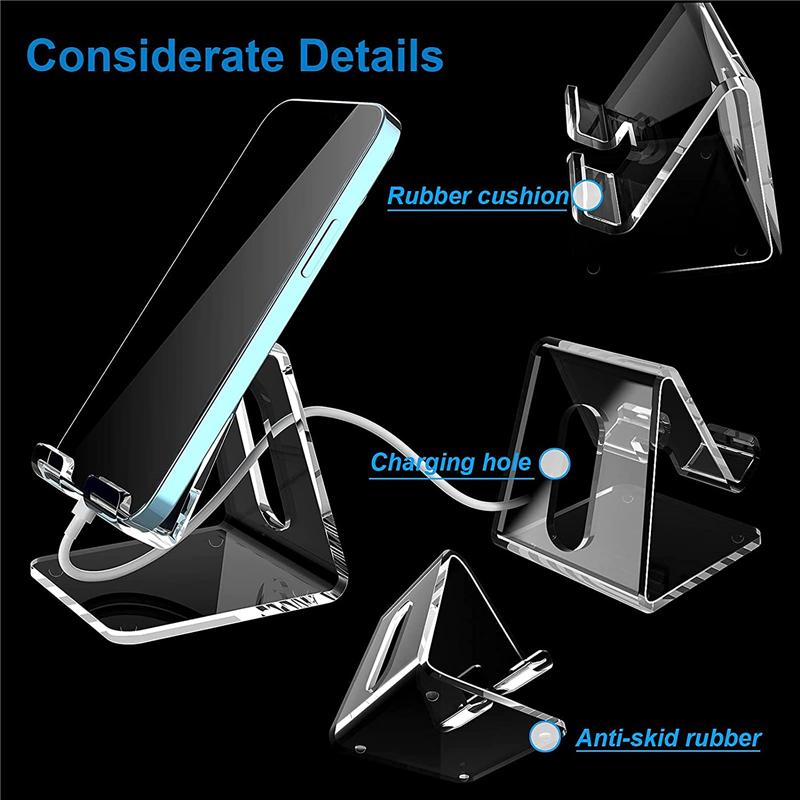 Transparent Acrylic Mobile Phone Display Stand Counter Mobile Phone Display Base Bracket Desktop Mobile Phone Lazy Stand Bracket