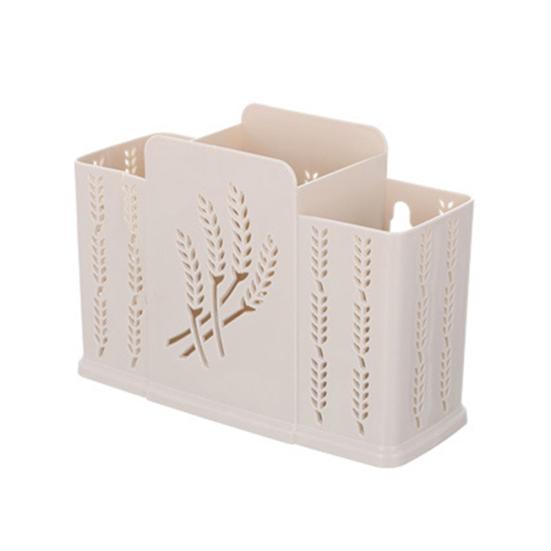 44960 Grids Chopsticks Cage Kitchen Desktop Hollow Drain Spoon Storage Holder Rack