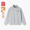MINISO Мужская ретро-толстовка с флисовой подкладкой, на молнии до середины груди, с воротником-стойкой