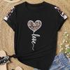 Women Summer T Shirt Retro Fashion Short Sleeve Tees Casual Leopard Print Printed  Tops