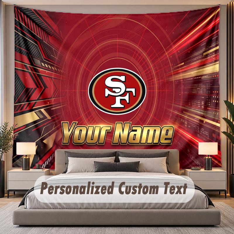 Персонализированный гобелен с текстом San Francisco 49ers, полиэстер, для спальни и комнаты