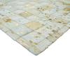Tapis salon en cuirs recyclés blanc doré 160x230