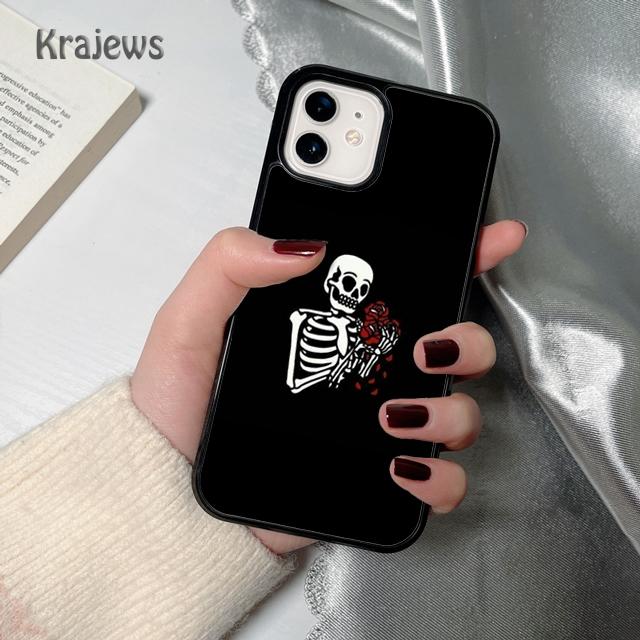 Krajews Aesthetics Skeleton soft Phone Case Cover For iPhone 17 Air 16 15 14 plus 12 13 pro max coque Fundas