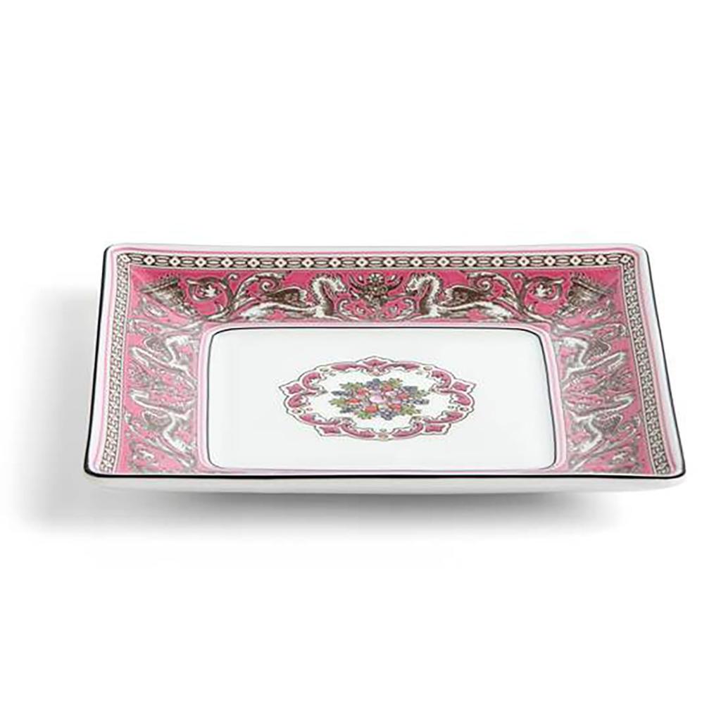 [Officially Imported] Wedgwood Florentine Fuchsia Square Tray, 14.5cm, Pink, 1076513