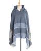 European & American Herringbone Women's Hooded Poncho Pullover (Spring, Autumn, Winter Collection)