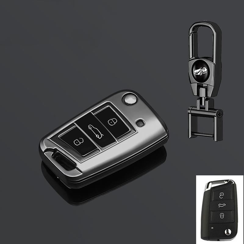 ТПУ Чехол-брелок для автомобильного ключа для Volkswagen Vw Polo Golf Passat Tiguan Beetle Caddy Eos Skoda Octavia Seat Leon Altea