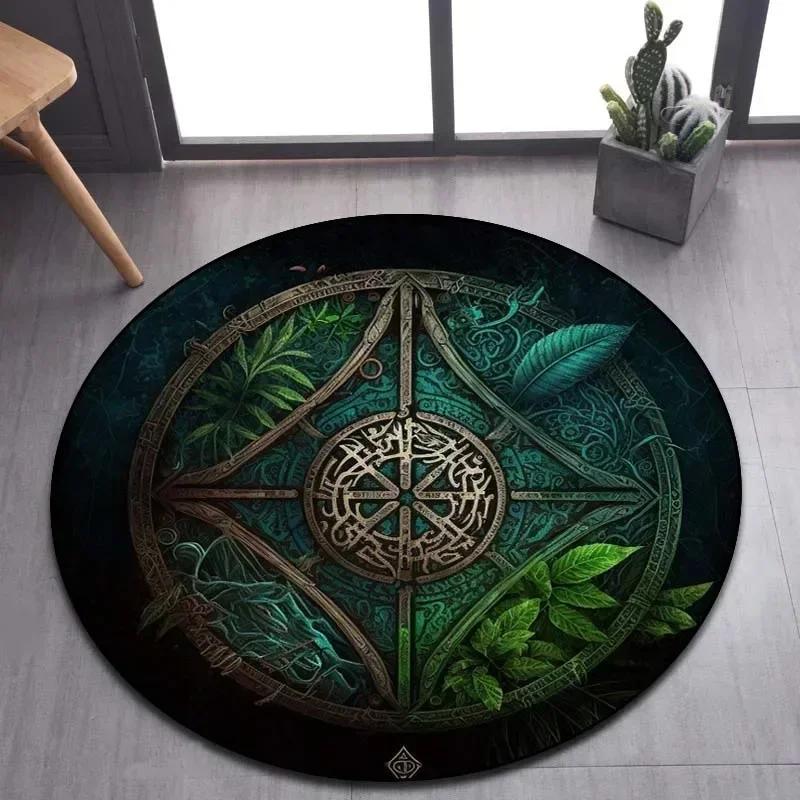 Viking Valknut Yggdrasil Tree of Life круглый ковер, ковер для гостиной, спальни, дивана, декор игровой комнаты, нескользящий напольный коврик