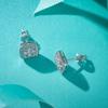 925 Sterling Silver Square  Moissanite Earrings Silver 925 Unique Stud Earrings for Women