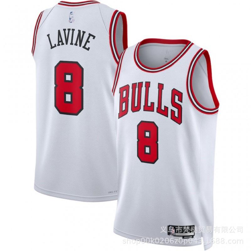 Chicago Bulls Basketball Jersey Men Women Short Sleeve V-Neck Cotton Breathable Athletic Wear Practice Game Fan