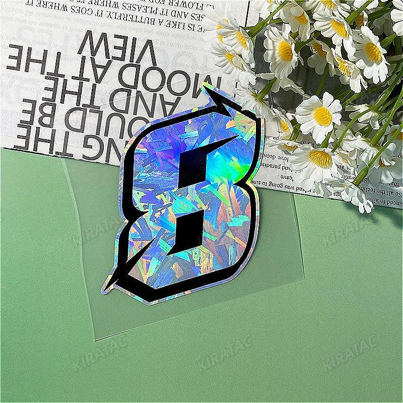 1PC Holographic Carbon Arabic Numbers Motorcycle Sticker Waterproof for Scooter Motorbike Front Fairing Bicycle Vinyl Decals