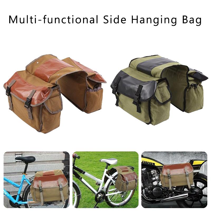 Large-Capacity Waterproof Motorcycle Pannier Bag – Durable Canvas With Tool Compartment