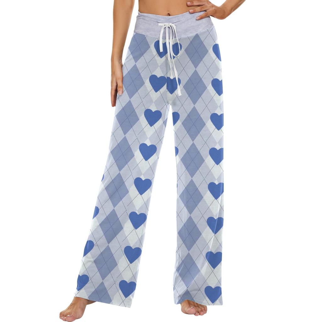 Женские модные повседневные удобные пижамные брюки с принтом и широкими штанинами на шнурке