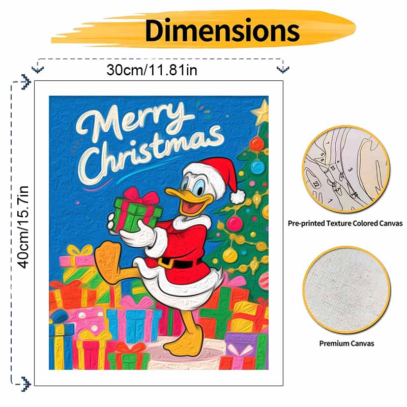 Disney oil painting painting art kit Donald Duck Merry Christmas handmade painting diy home decoration